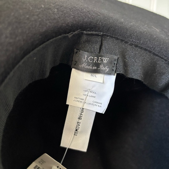 J. Crew | Women's Wide-Brimmed Italian Wool-Felt Hat Size M/L Black NWT - Picture 6 of 8